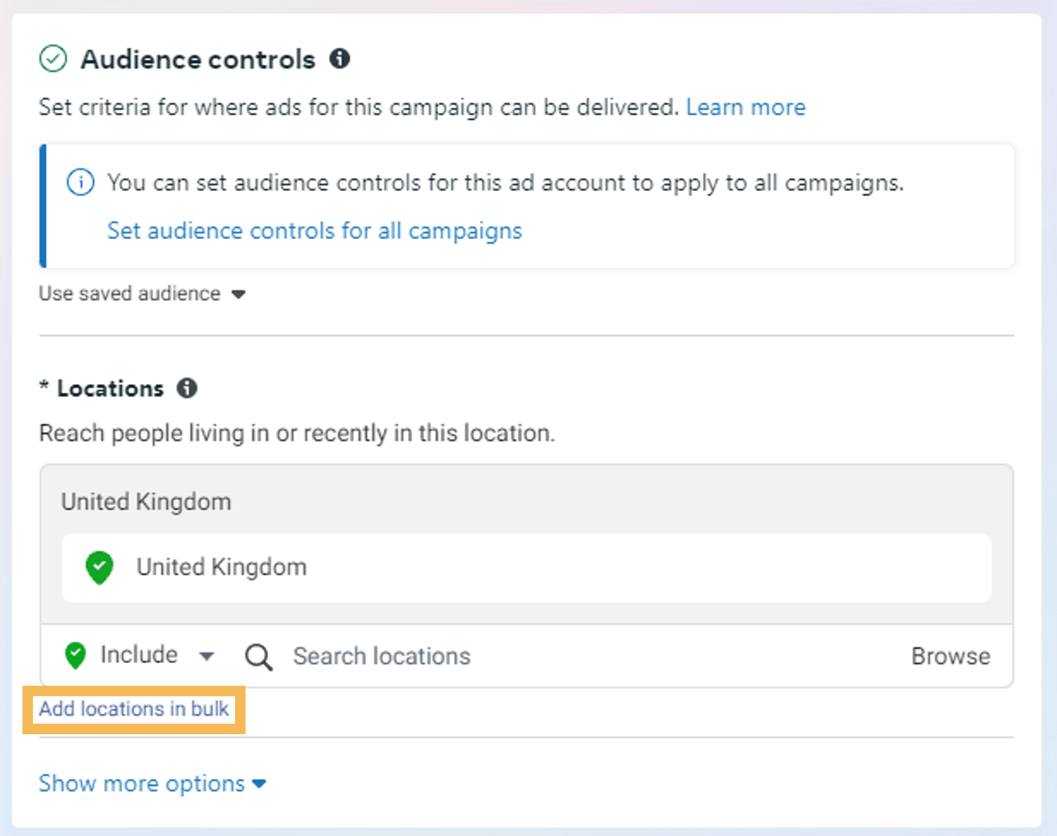 Select 'Add Locations in bulk'
