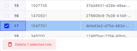 Delete a row