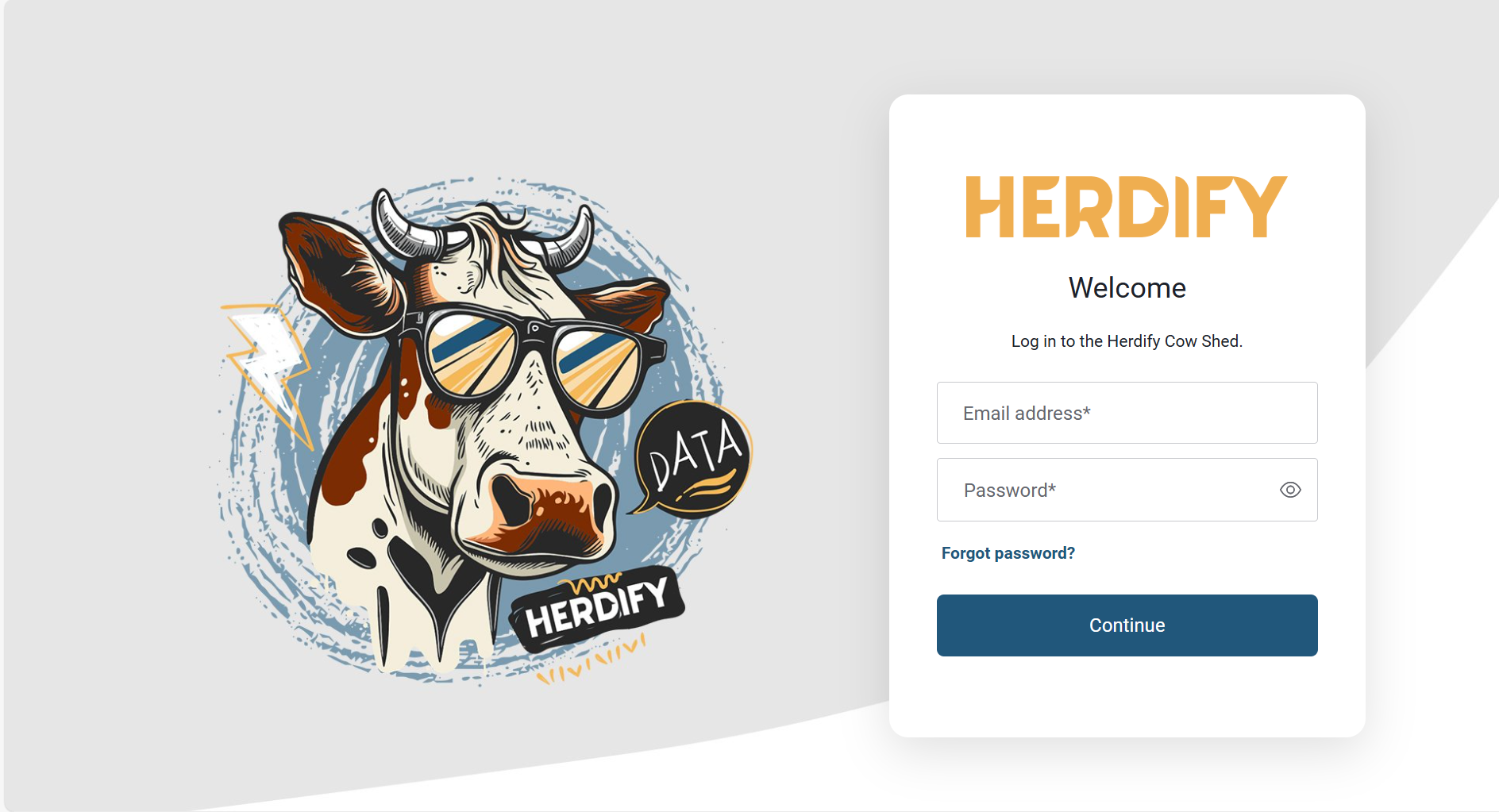 The login page